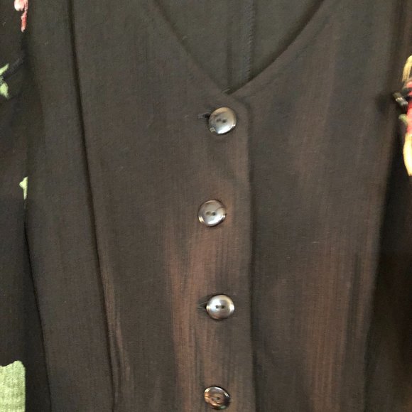 Jamie Brooke black and floral jumpsuit Size 16 - Picture 7 of 11